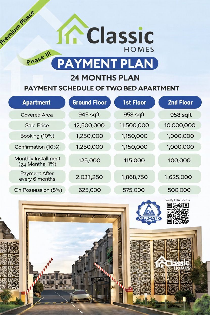 2 bed payment plan